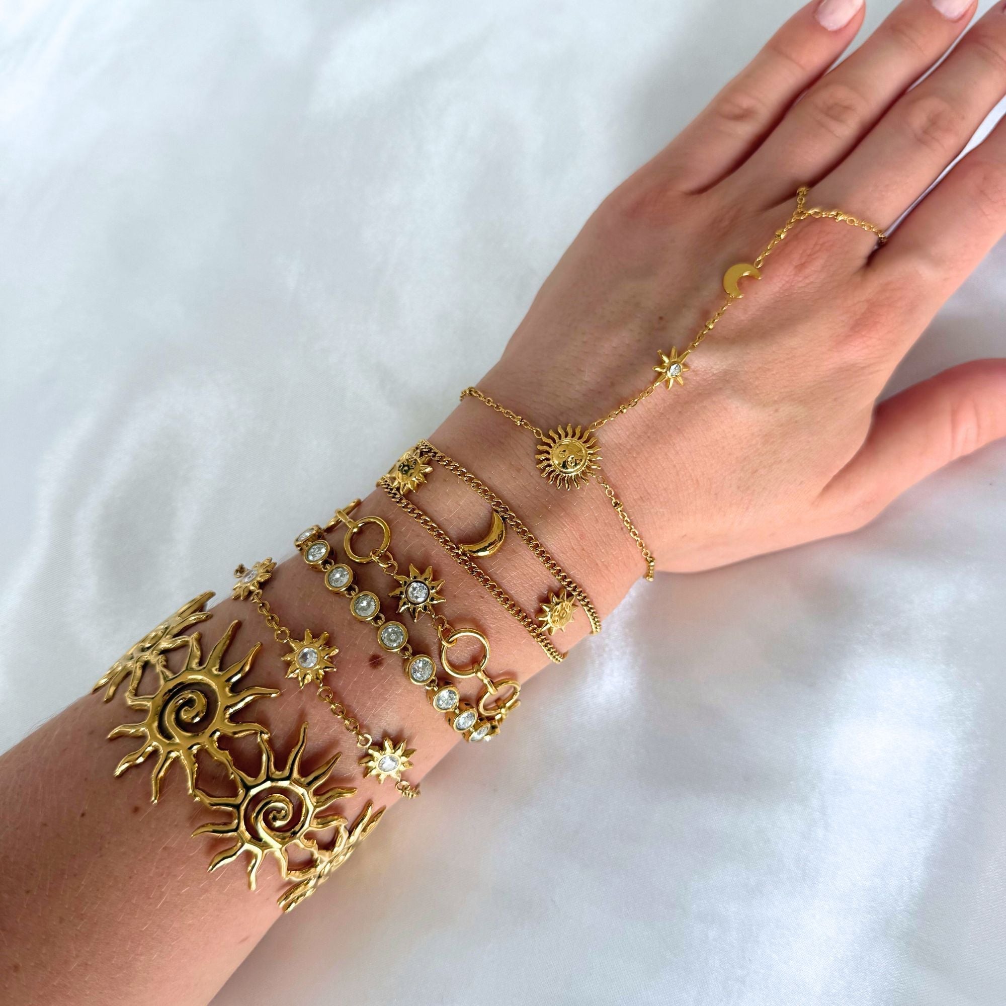 Solara Luna Ring Armband | 18K Gold-Maison Doré