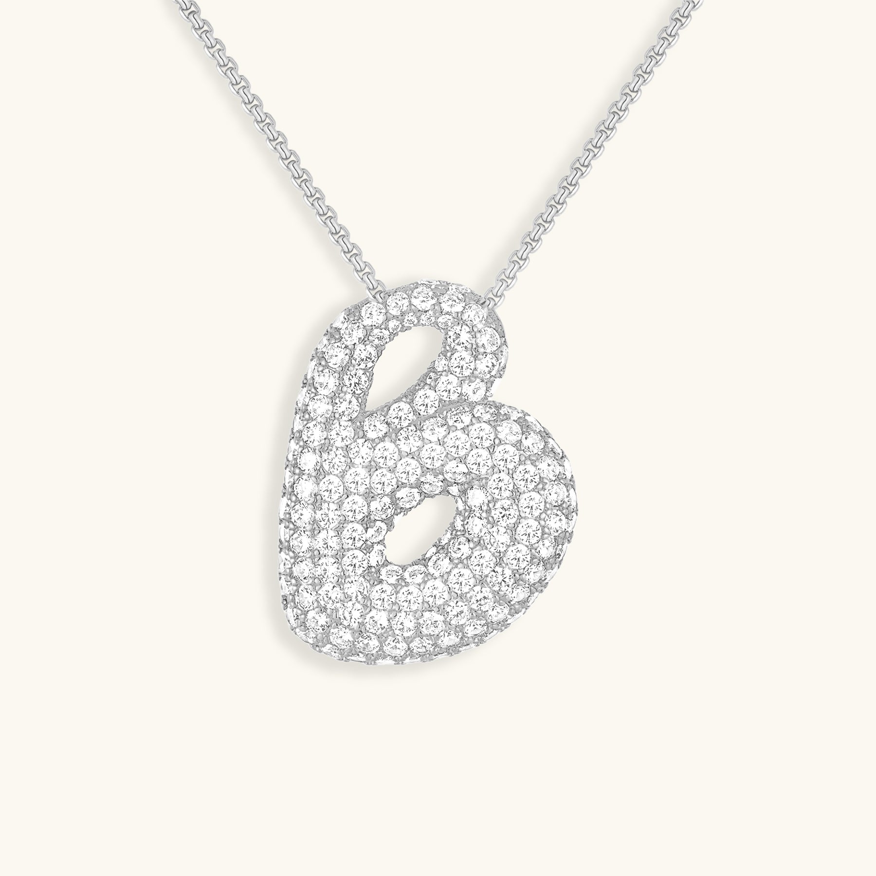Bubbly Initial-Diamant-Halskette