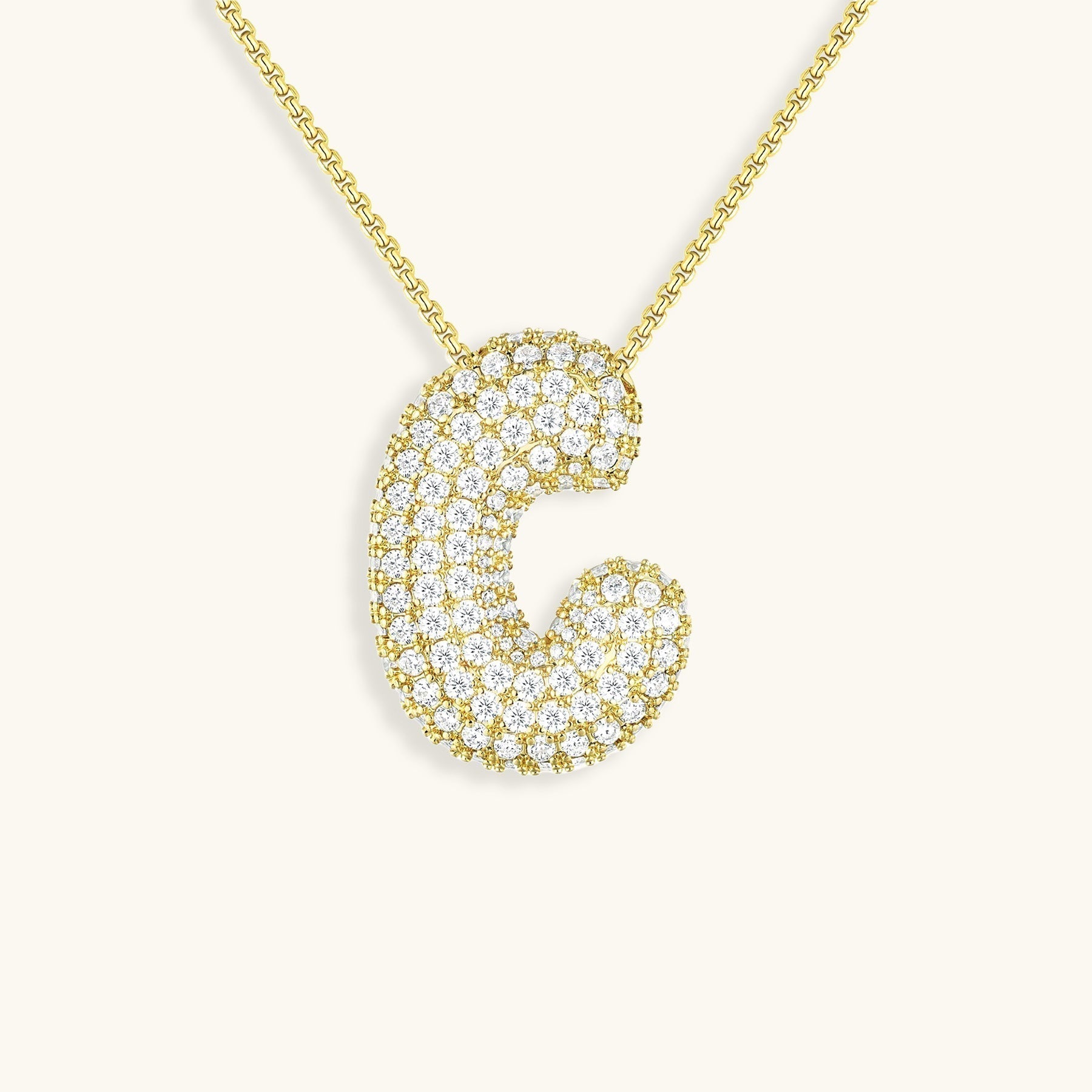 Bubbly Initial-Diamant-Halskette