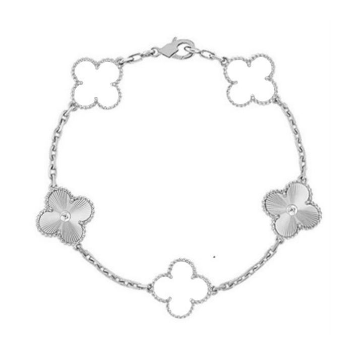 CLOVER | Armband Weiß/Silber-Maison Doré