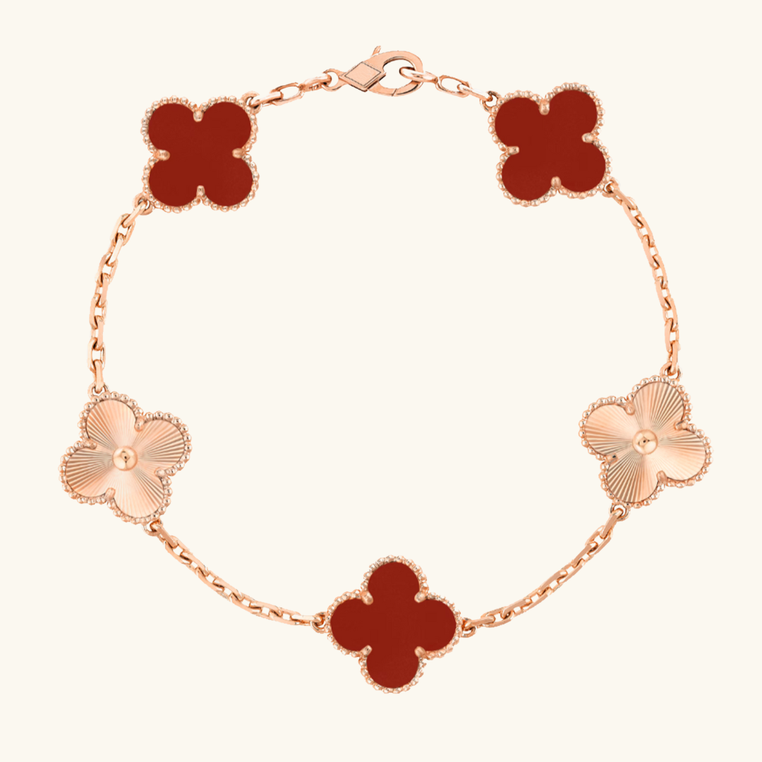 CLOVER | Armband aus Roségold mit Guillochierung-Maison Doré