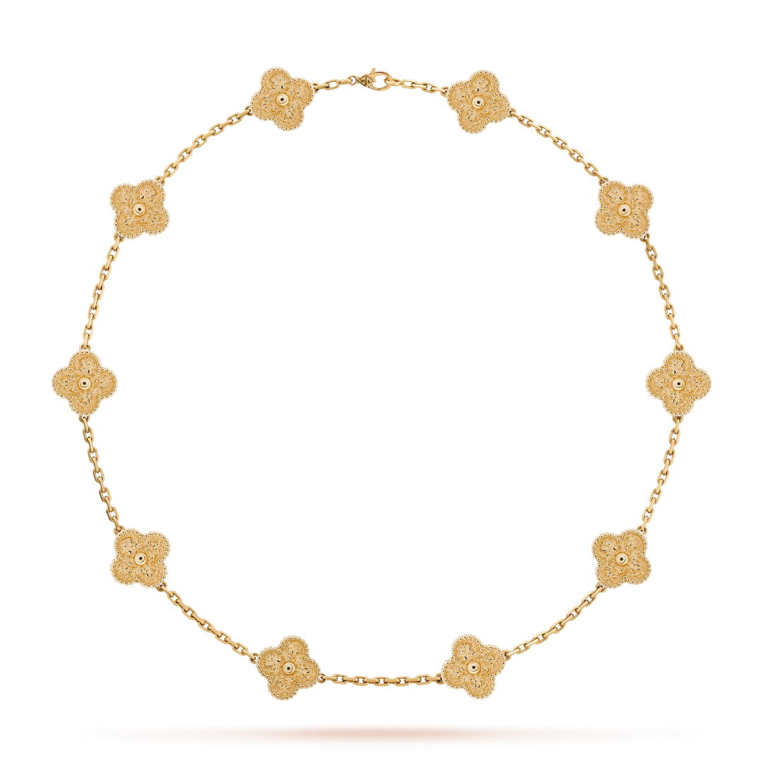 CLOVER | Goldene Halskette mit 10 Motiven-Maison Doré