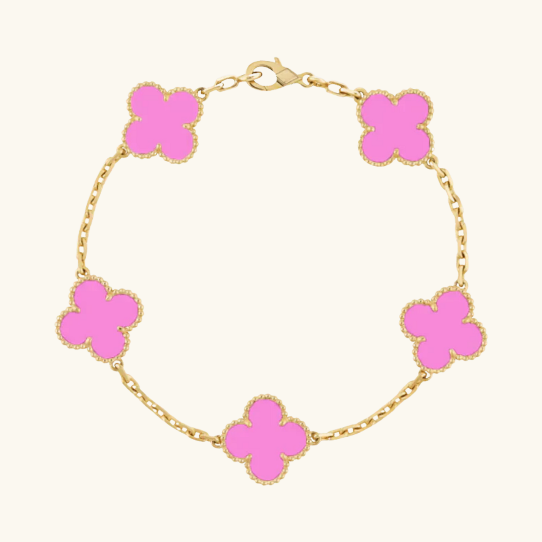 CLOVER | Goldene Neon Rosa Armband-Maison Doré