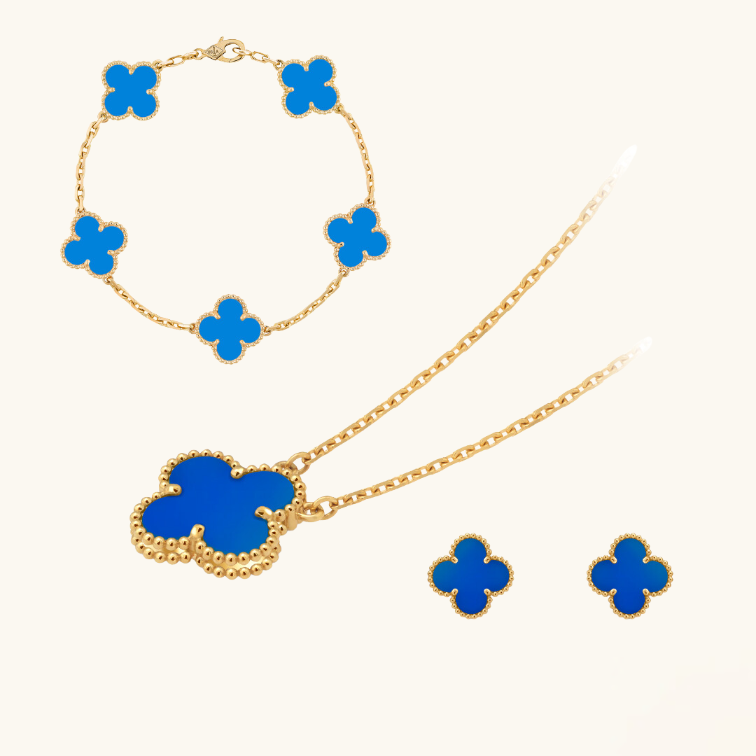 CLOVER | Premium Blaues Set-Maison Doré