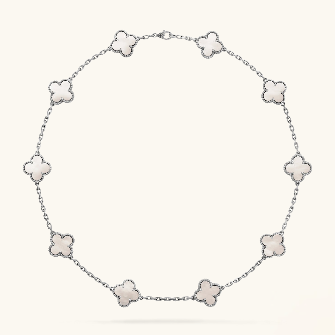 CLOVER | Silberne Halskette mit 10 Motiven-Maison Doré