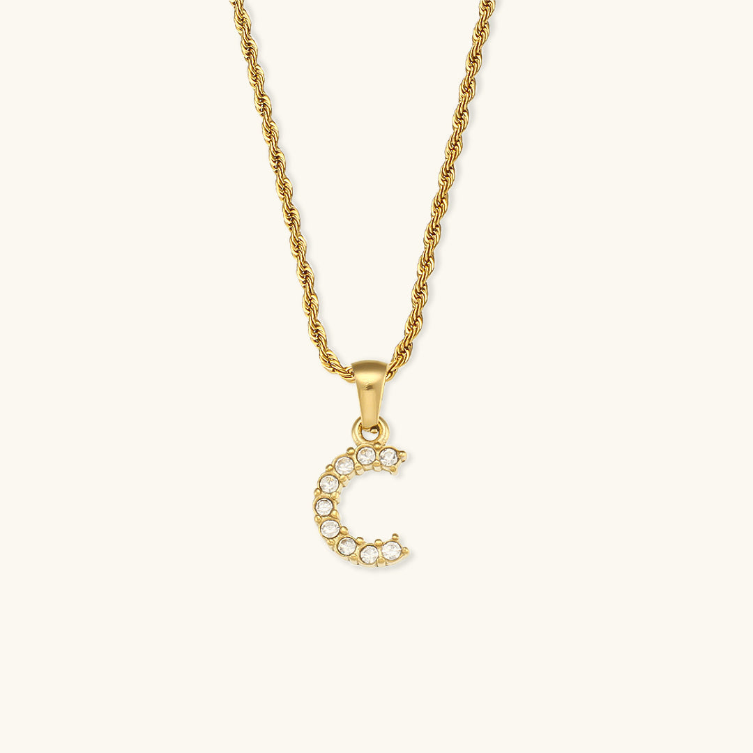 Maeve Buchstaben Initial Diamant Halskette