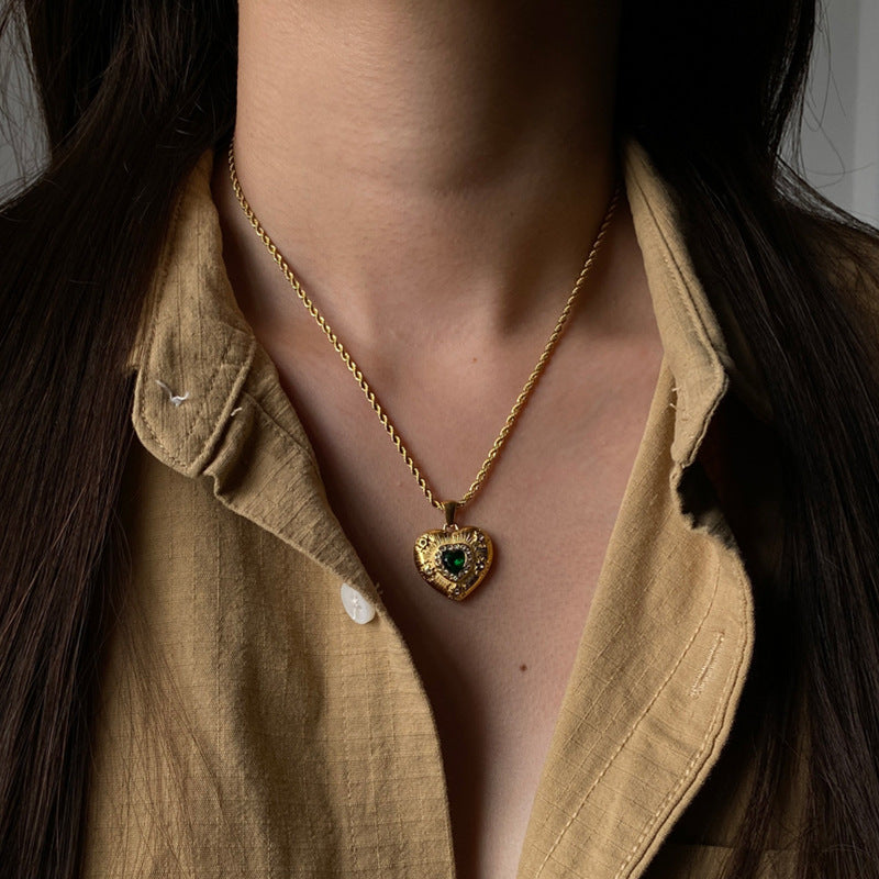 Caelus Gold Herz Necklace-Maison Doré