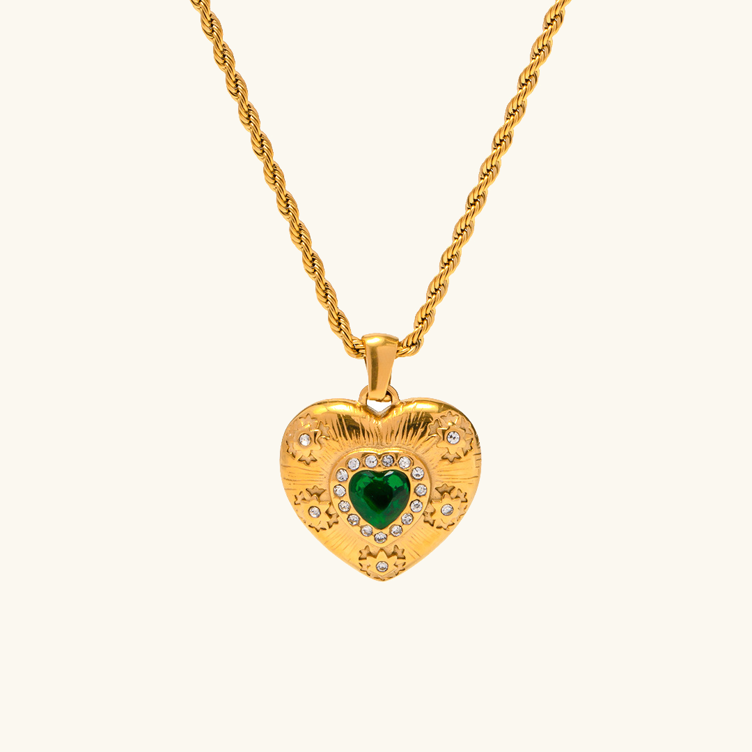Caelus Gold Herz Necklace-Maison Doré