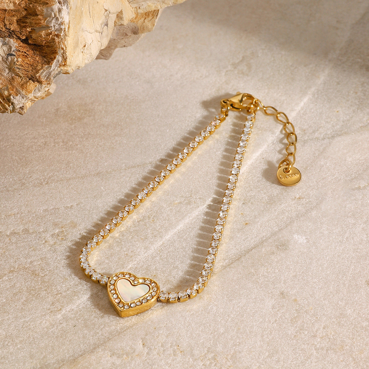 Cameron Diamond Heart Tennisarmband-Maison Doré