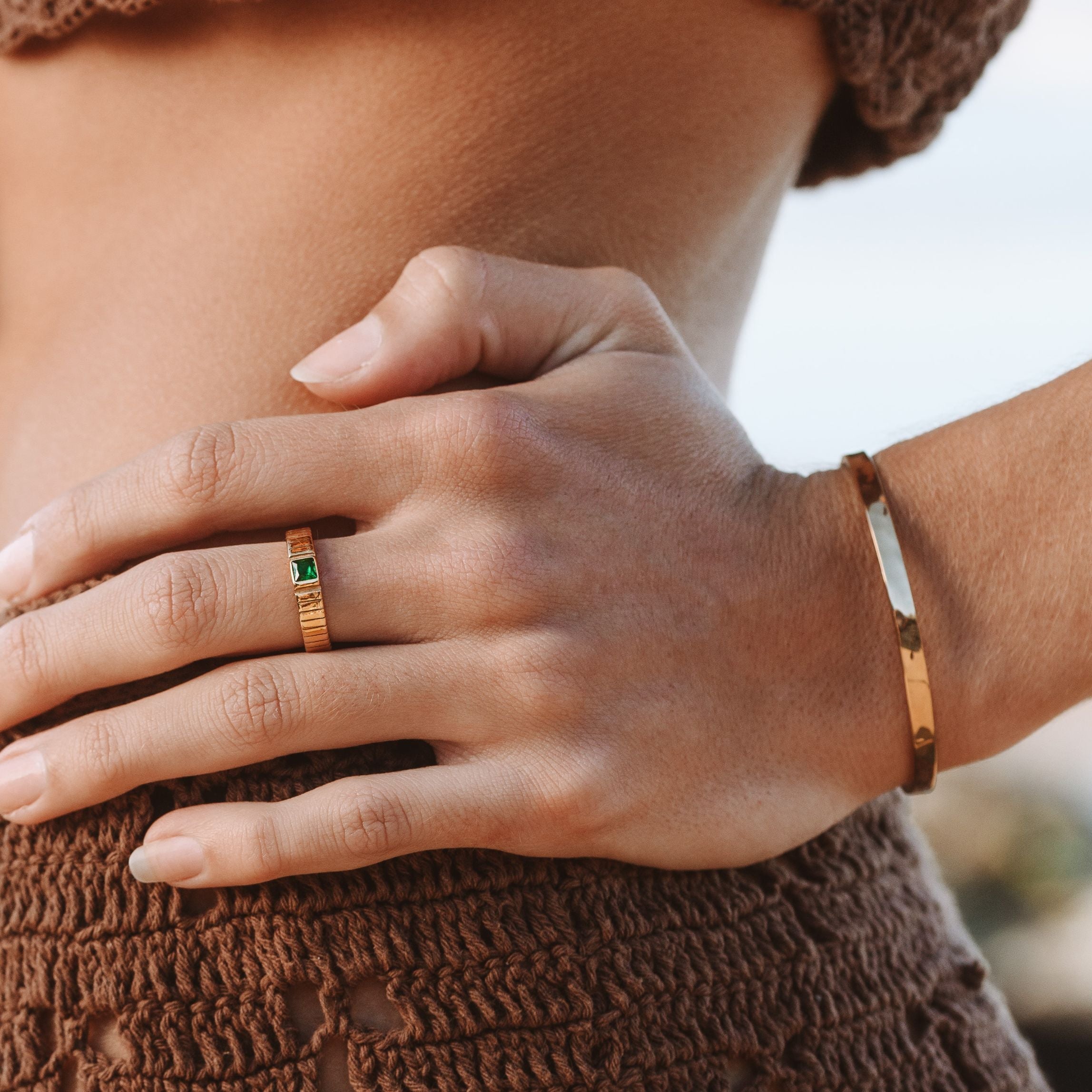 Chunky Smaragd Ring-Maison Doré