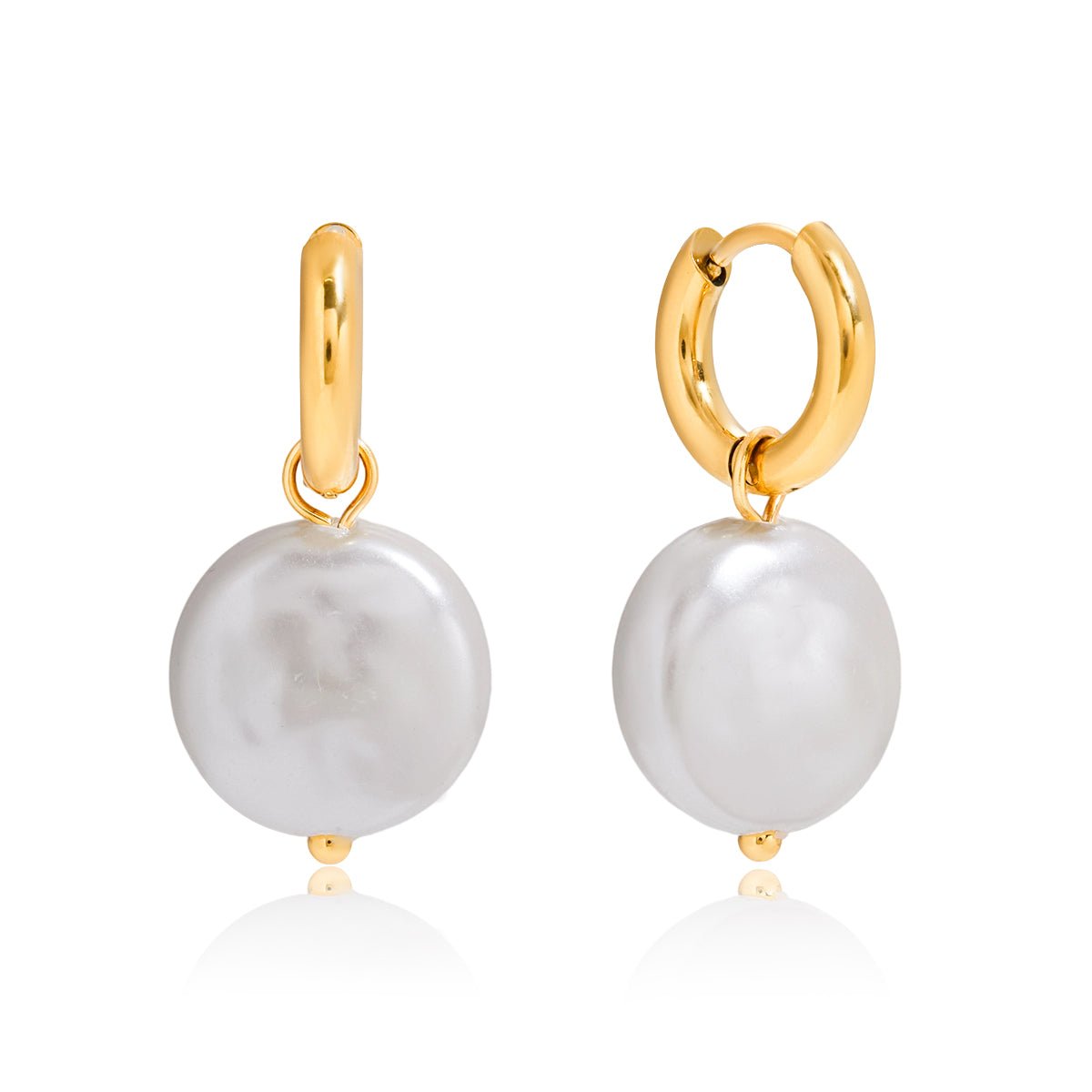 Serilda Münze Hoop Ohrringe | 18K Gold-Maison Doré