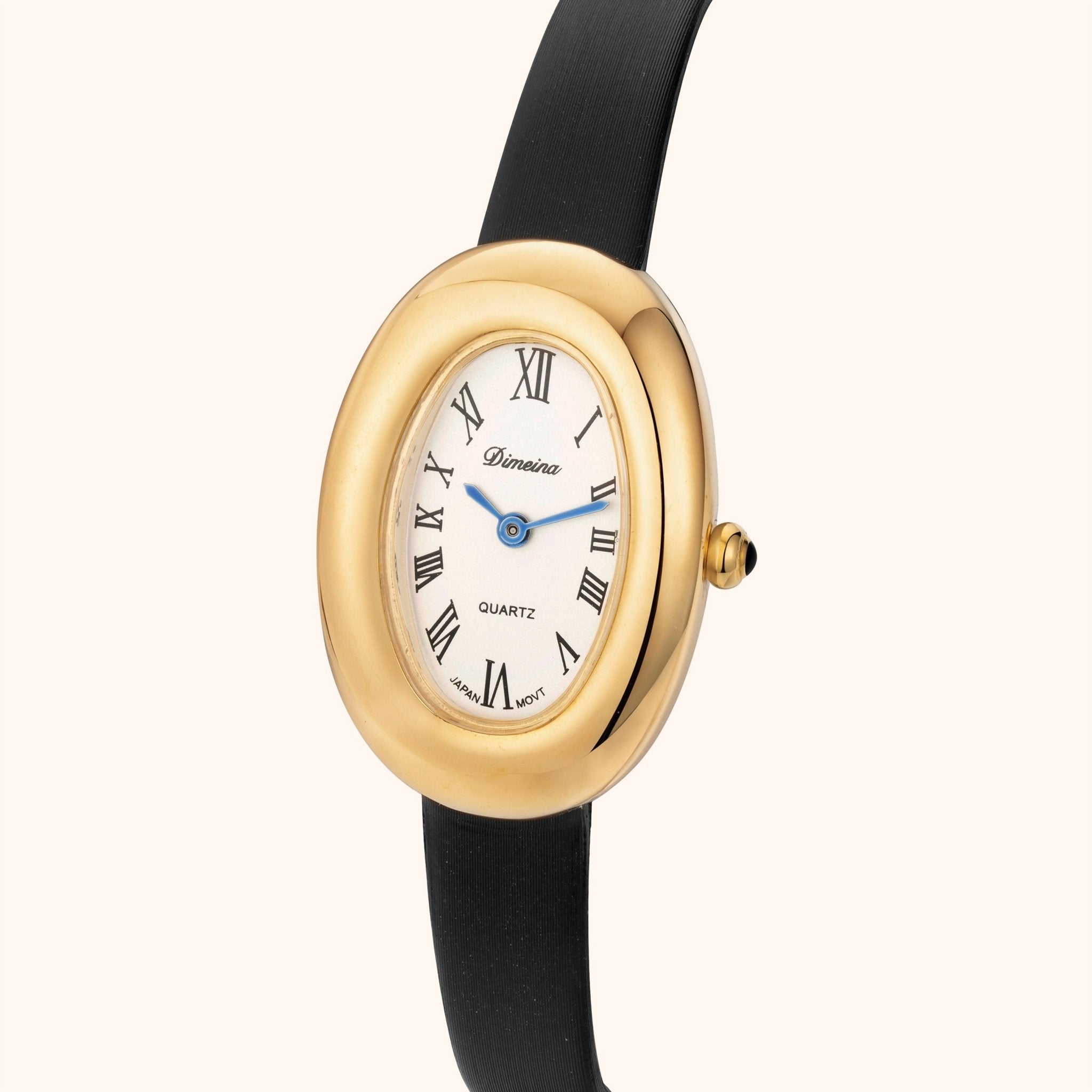 Elvina Zwart Leder Gold