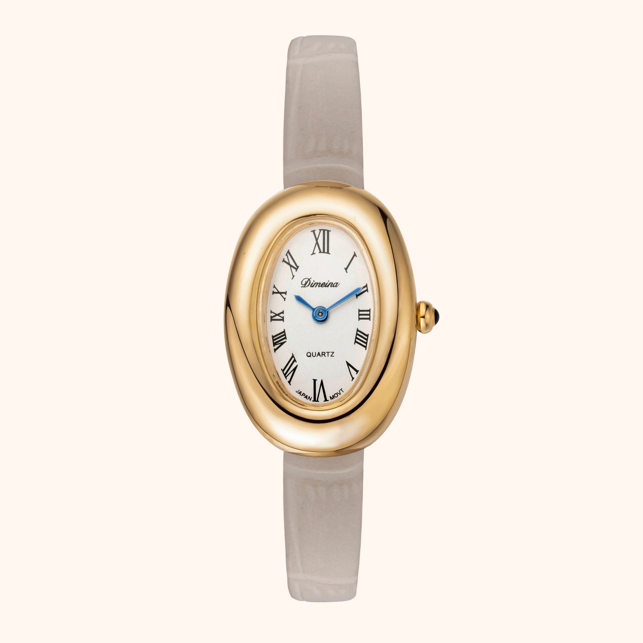 Elvina Grau Leder Gold-Maison Doré