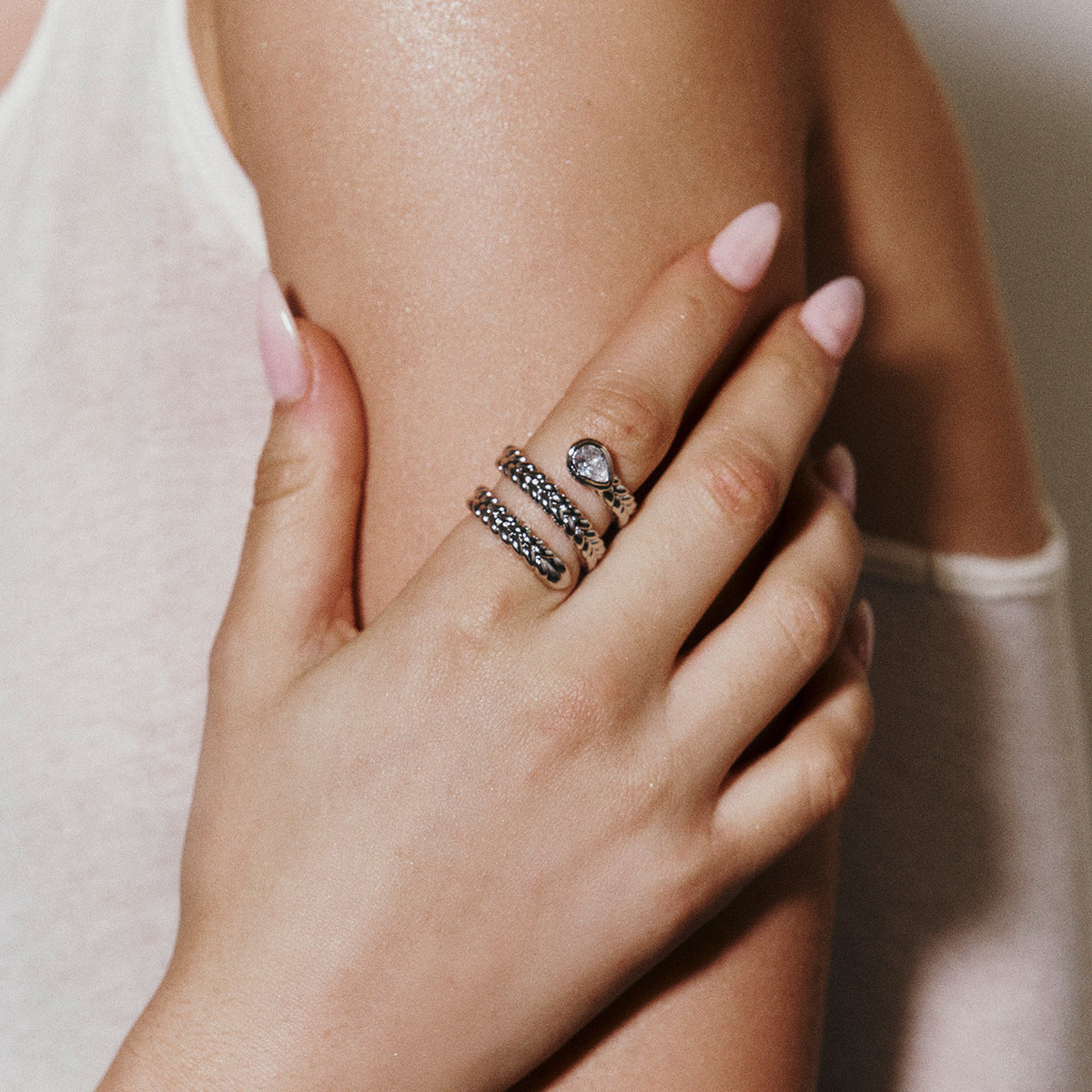 Davina Gold Serpent Ring-Maison Doré