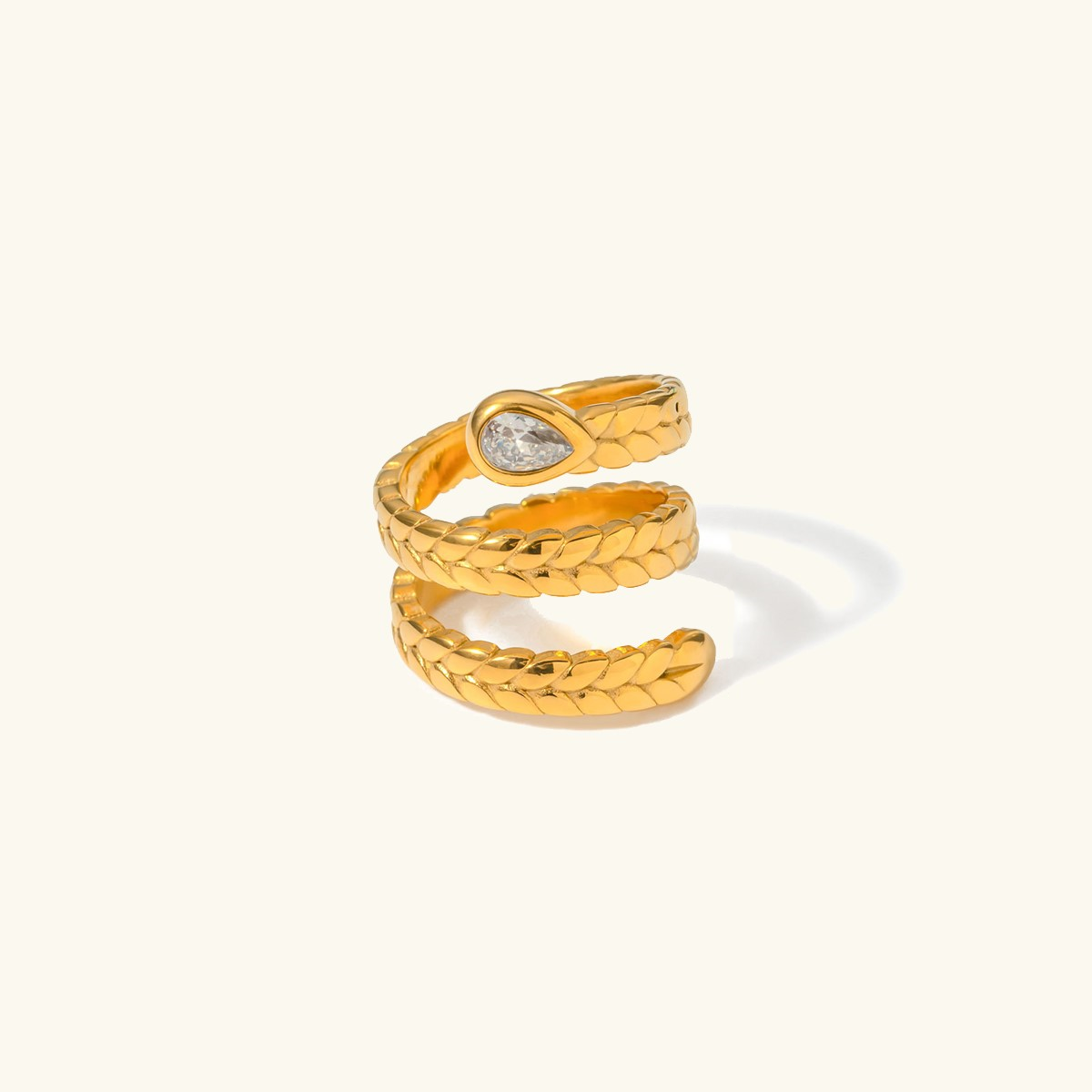 Davina Gold Serpent Ring-Maison Doré