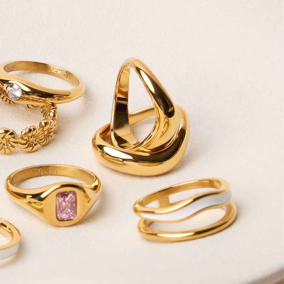 "Double Trouble" Ring Set-Maison Doré