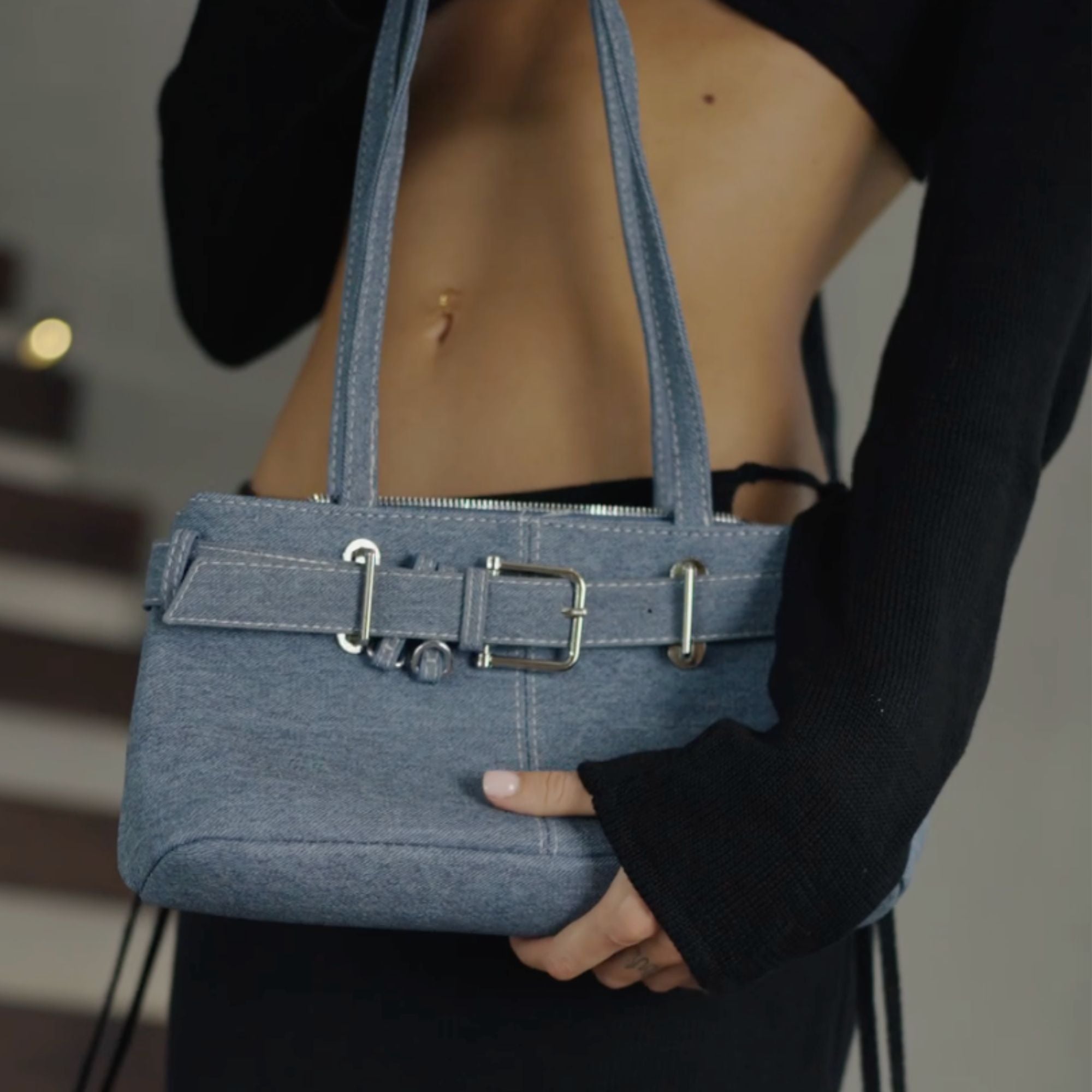 Noemie Denim Tasche-Maison Doré