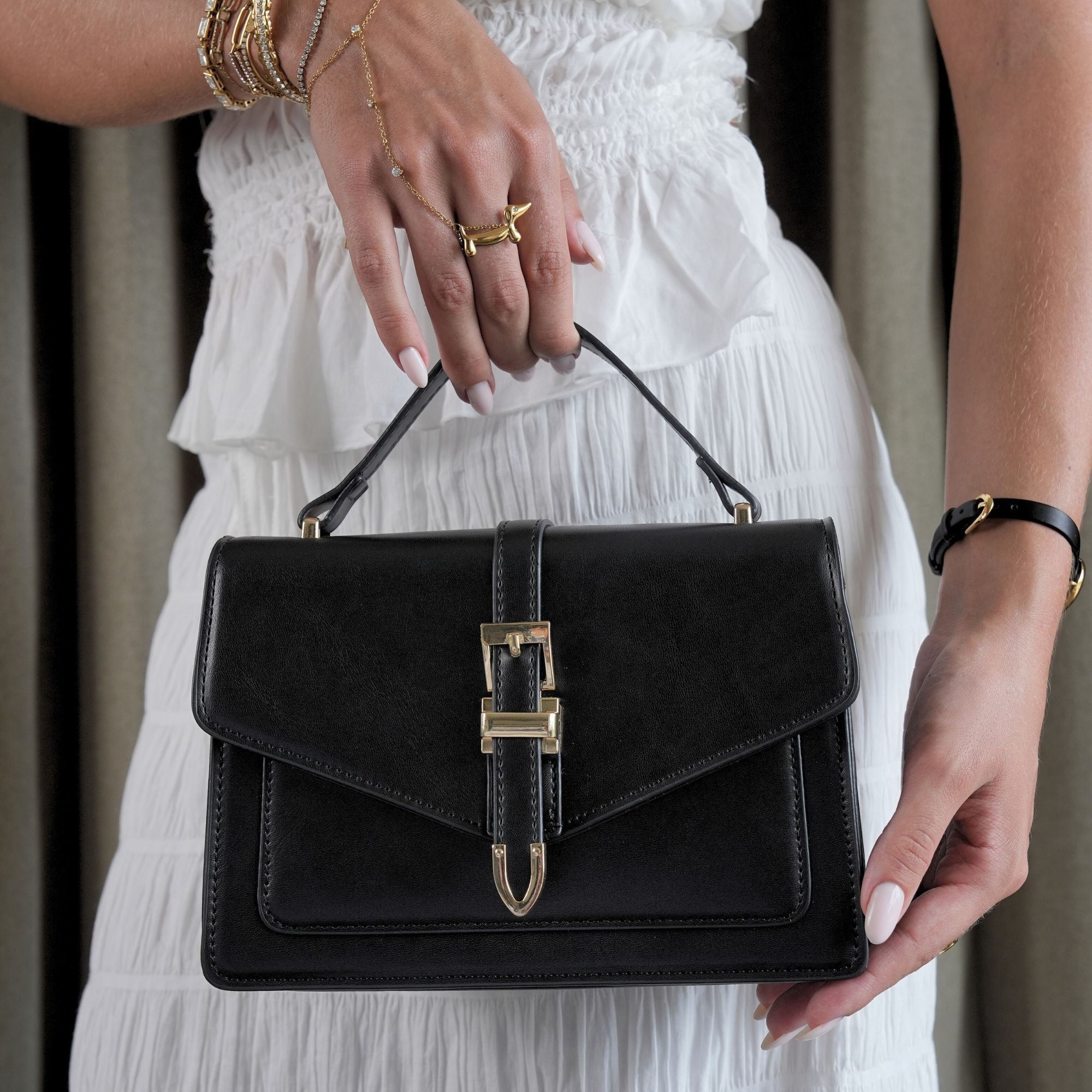 Sienna klassische Tasche schwarz-Maison Doré