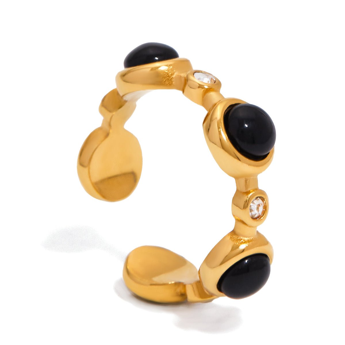 Ayana Schwarze Manschettenring | 18K Gold