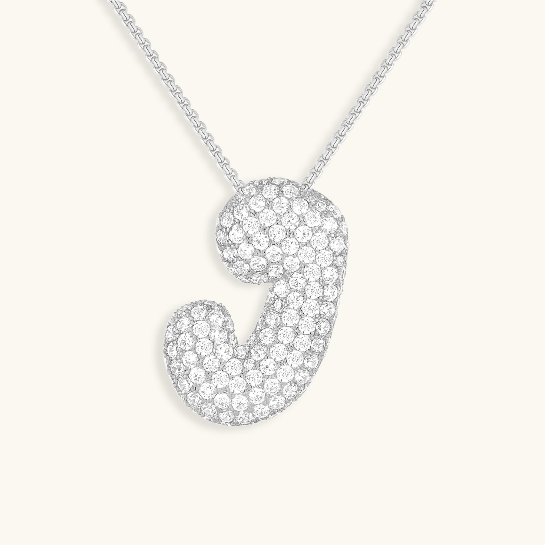 Bubbly Initial-Diamant-Halskette