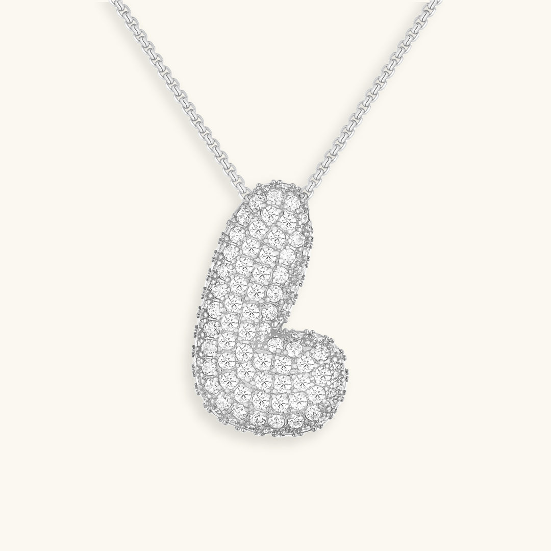 Bubbly Initial-Diamant-Halskette