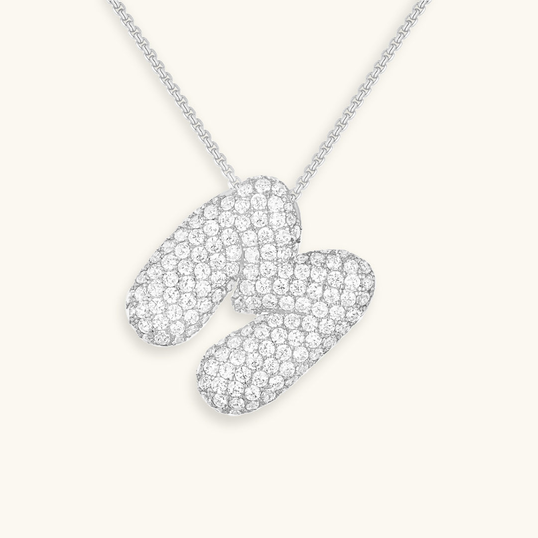 Bubbly Initial-Diamant-Halskette