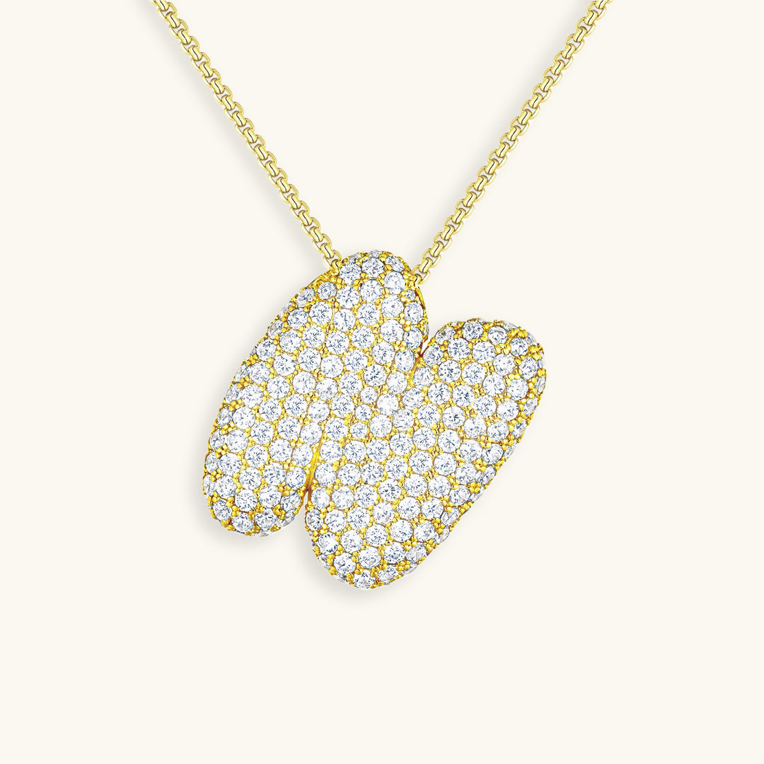 Bubbly Initial-Diamant-Halskette