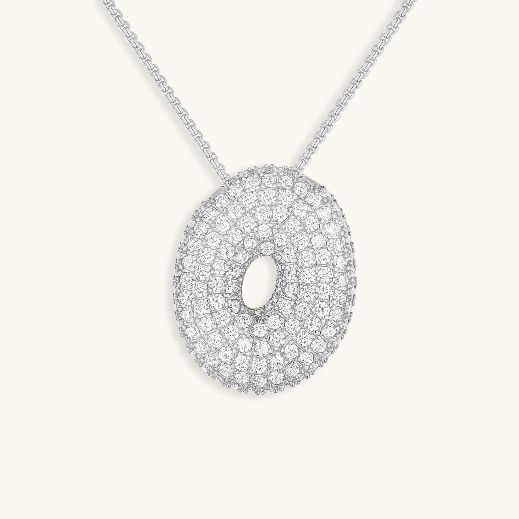 Bubbly Initial-Diamant-Halskette