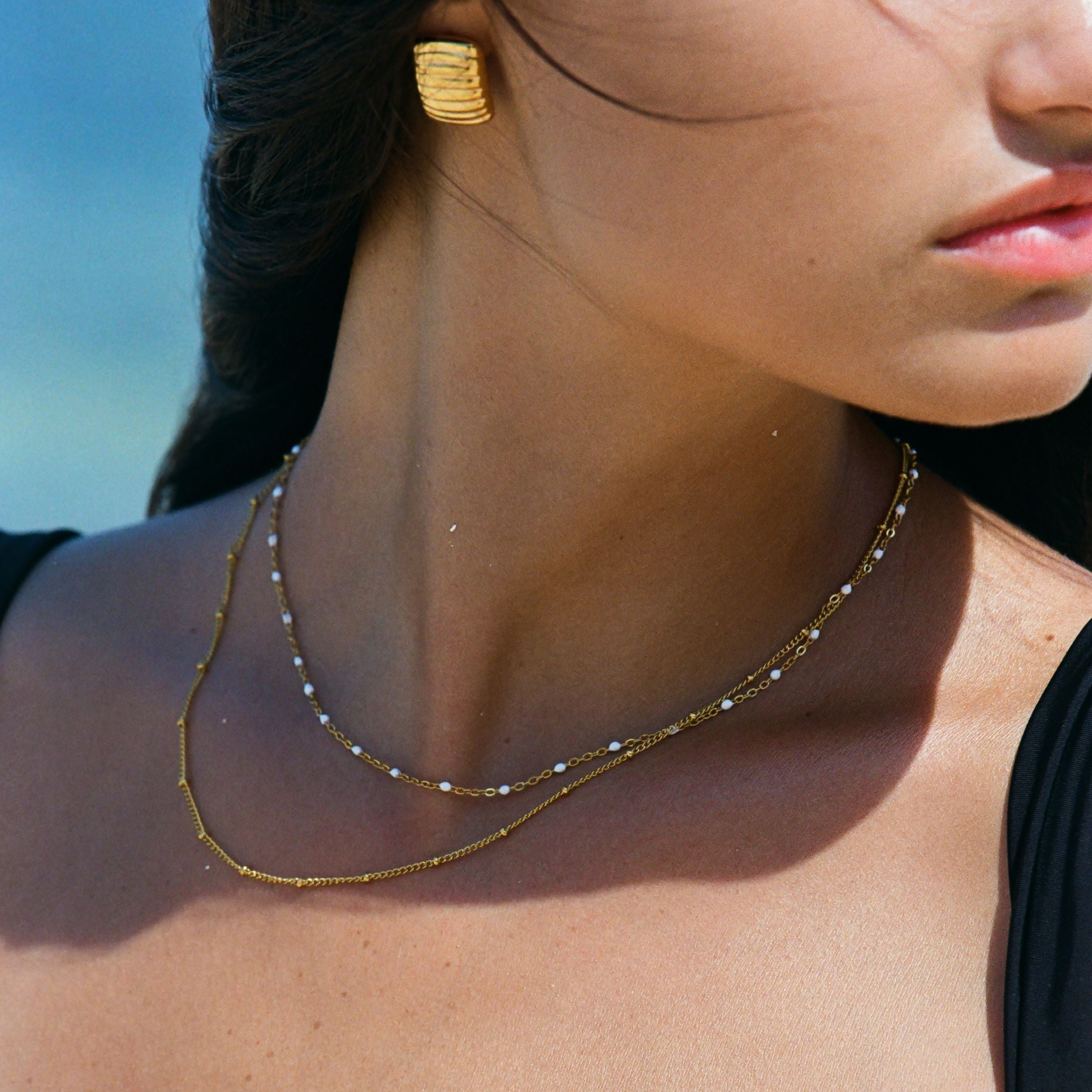 Doppelter Perlen-Choker-Maison Doré