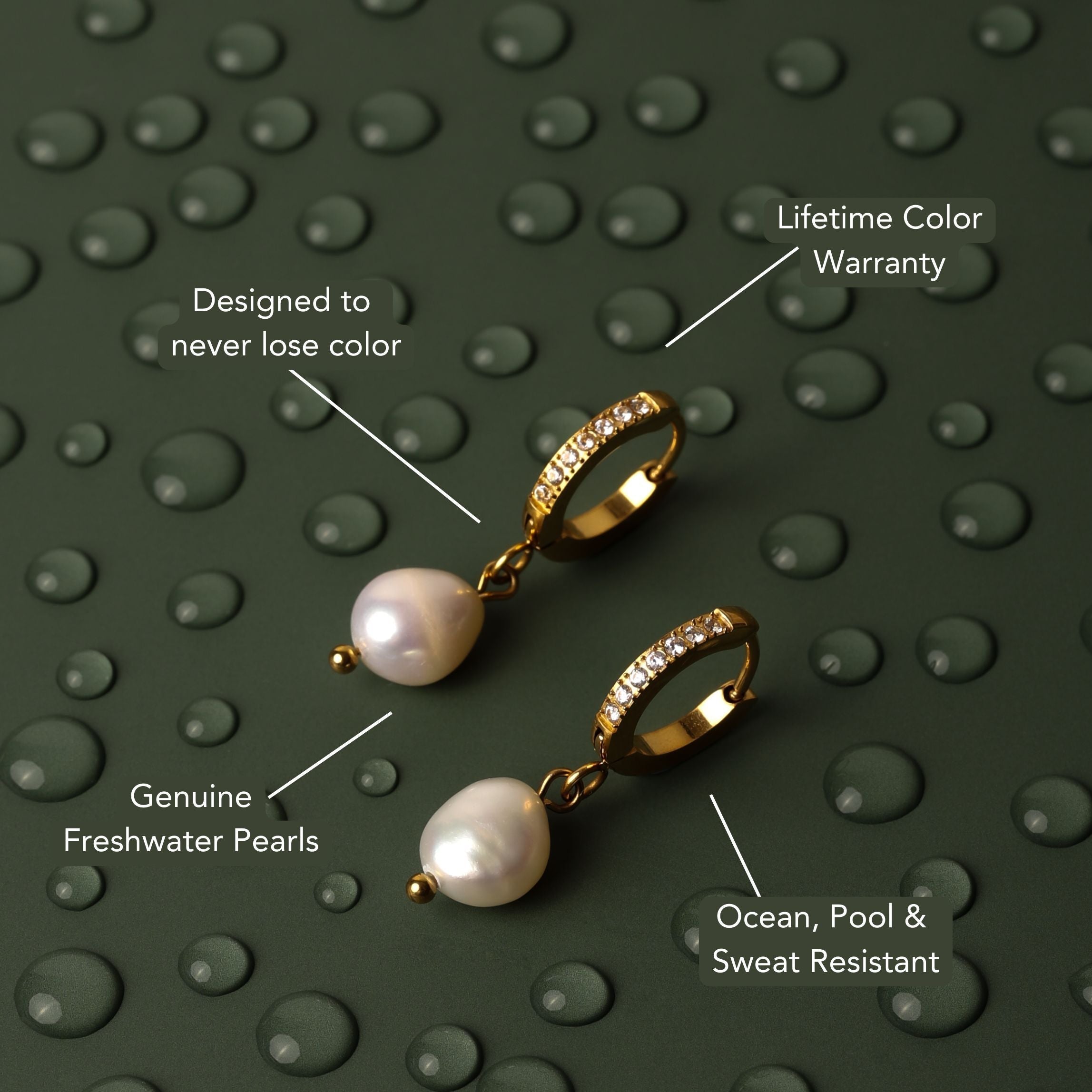 Frische Süßwasserperlen Creolen-Maison Doré