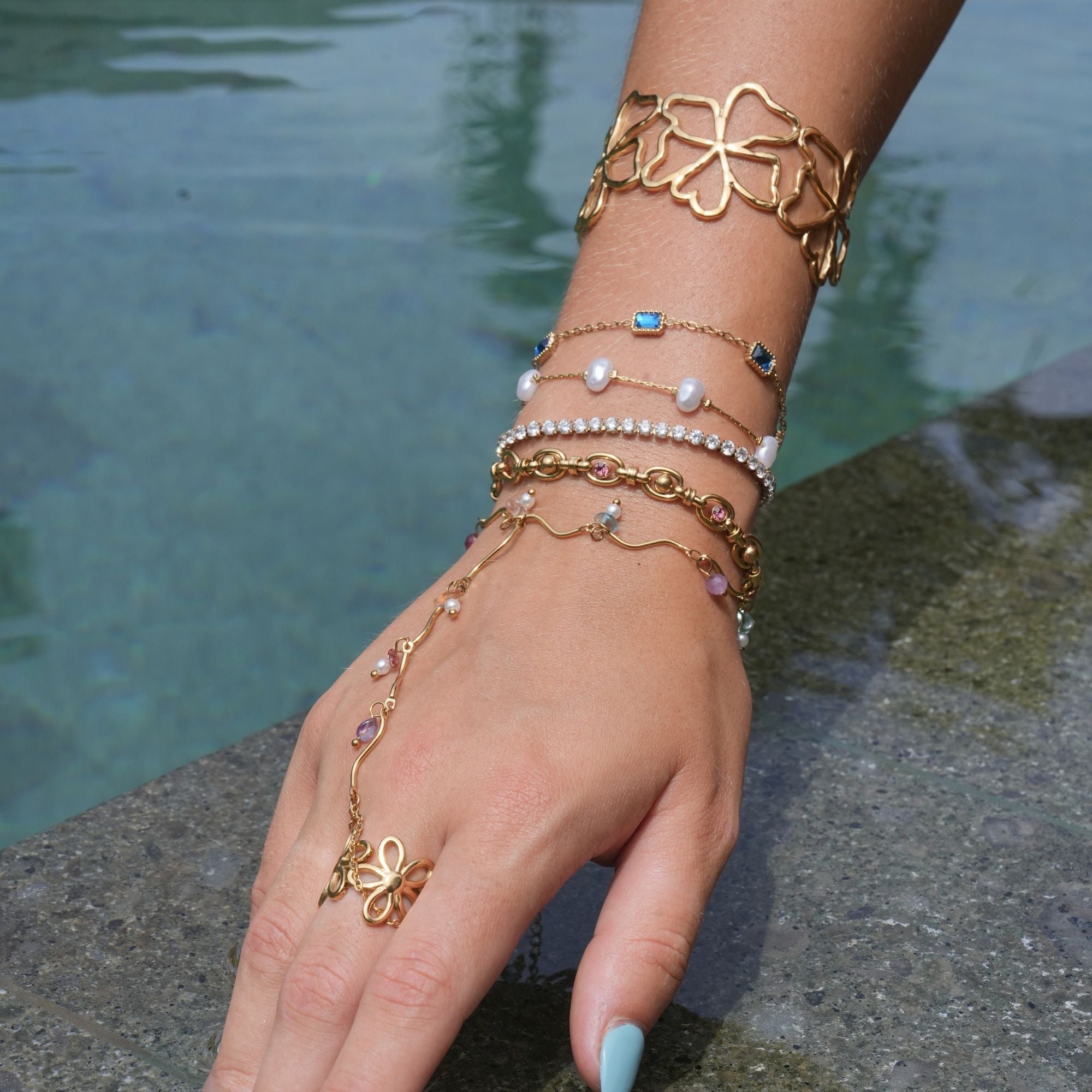 Nuvia Perlenarmband | 18K Gold-Maison Doré
