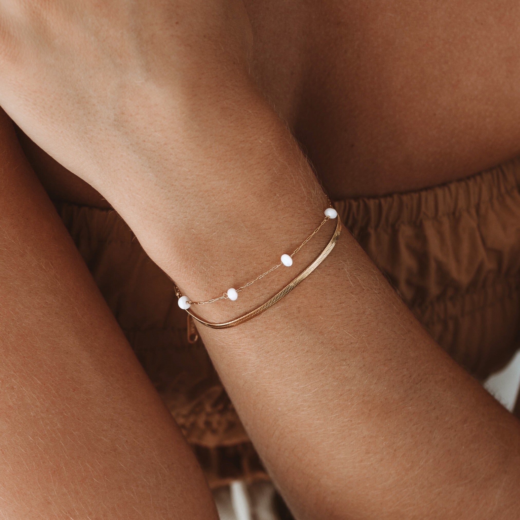 "Santorini" Geschichtetes Armband-Maison Doré