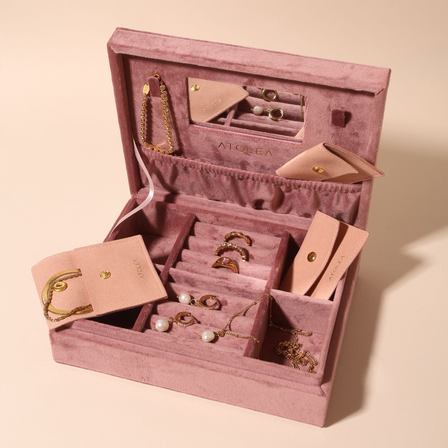 Signatur Samt Schmuckbox-Maison Doré
