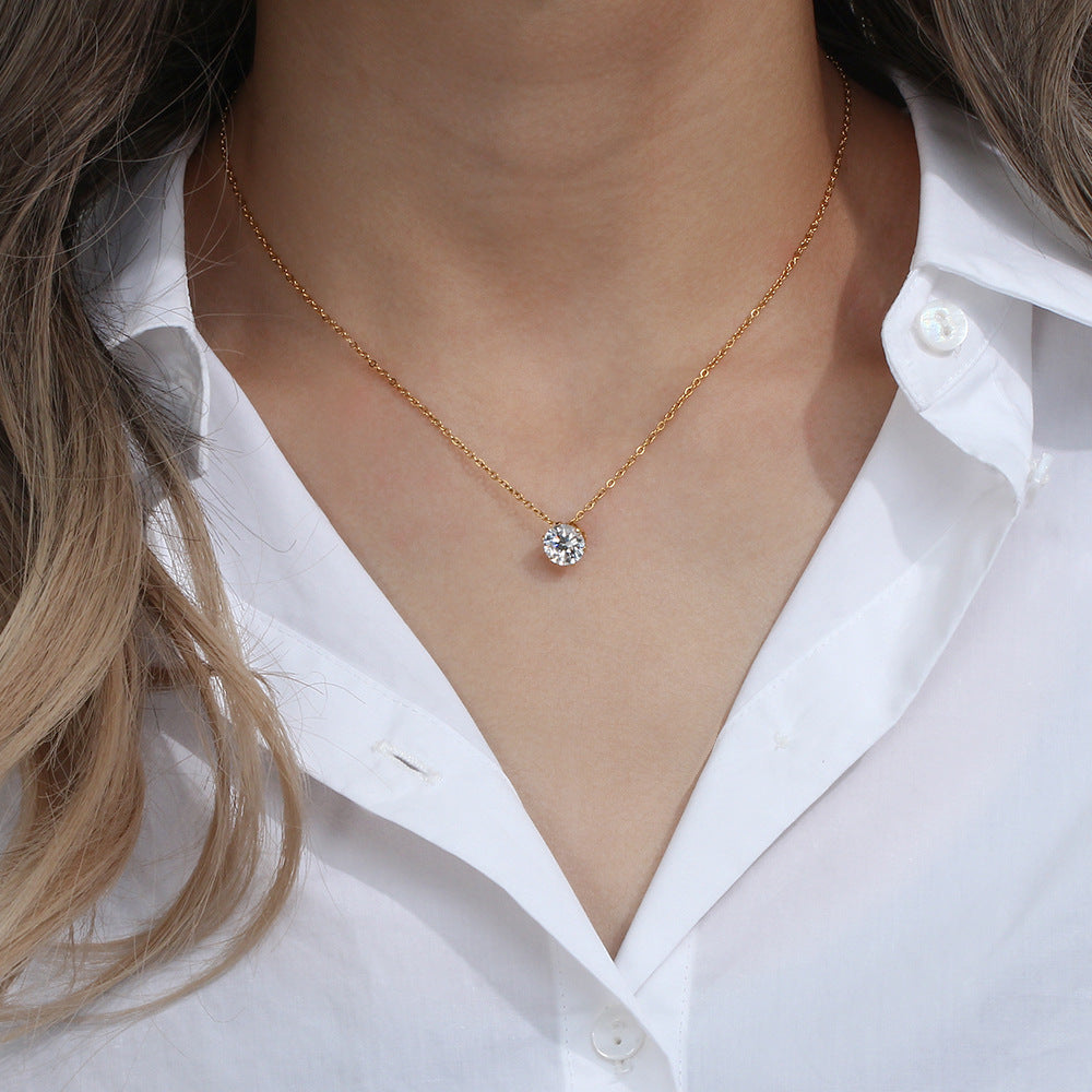 Kyla Solitaire Gold Halskette-Maison Doré