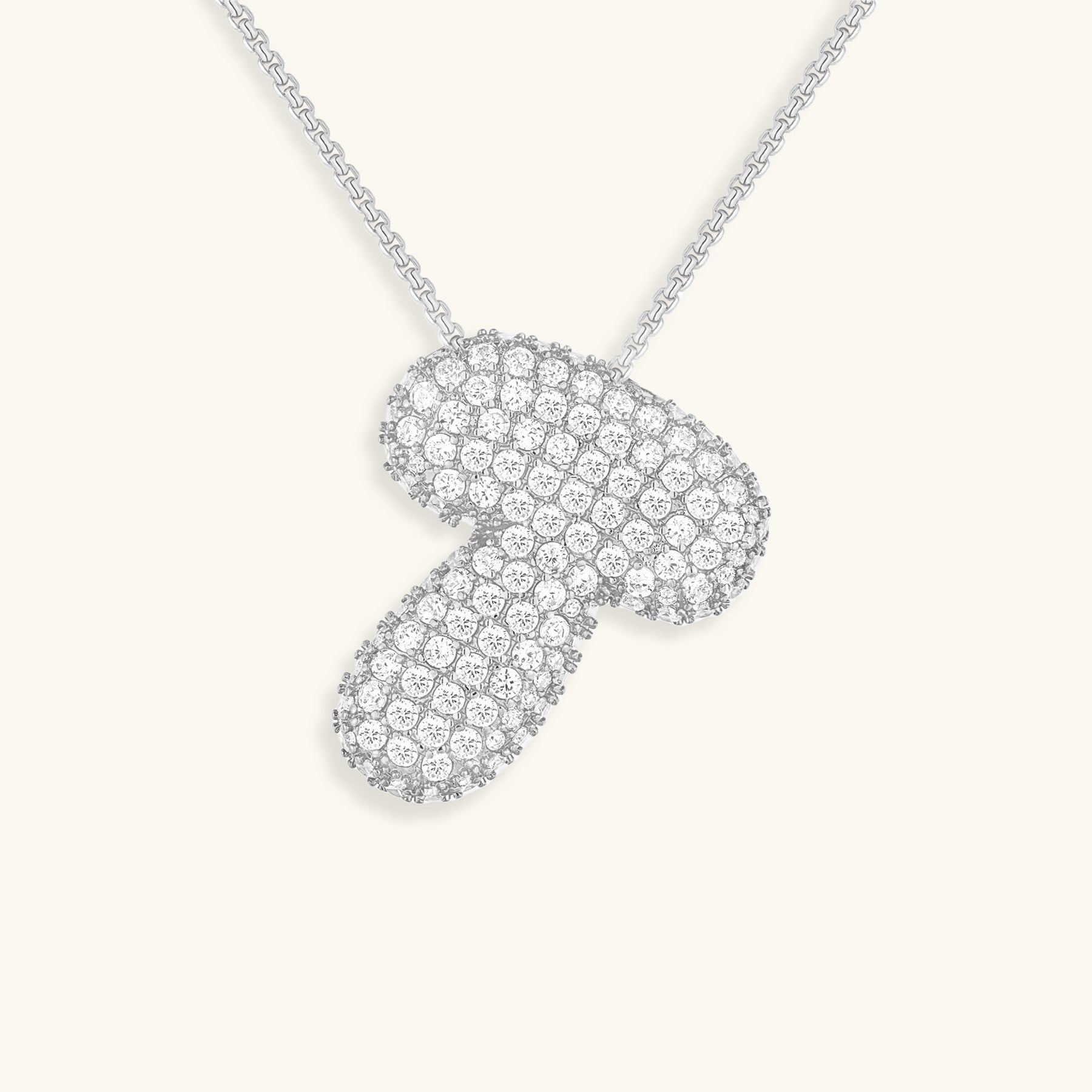 Bubbly Initial-Diamant-Halskette