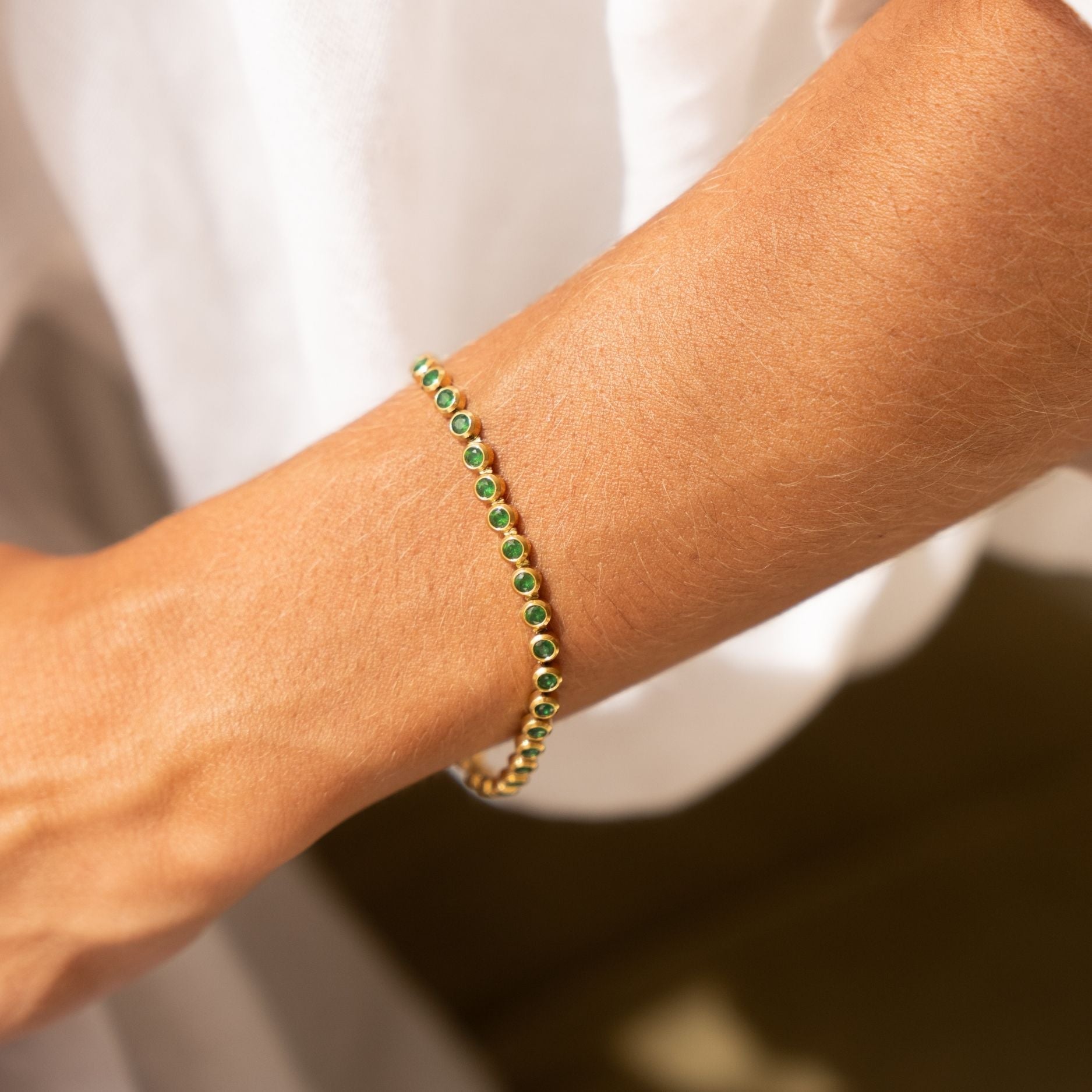 Grünes Tennisarmband-Maison Doré