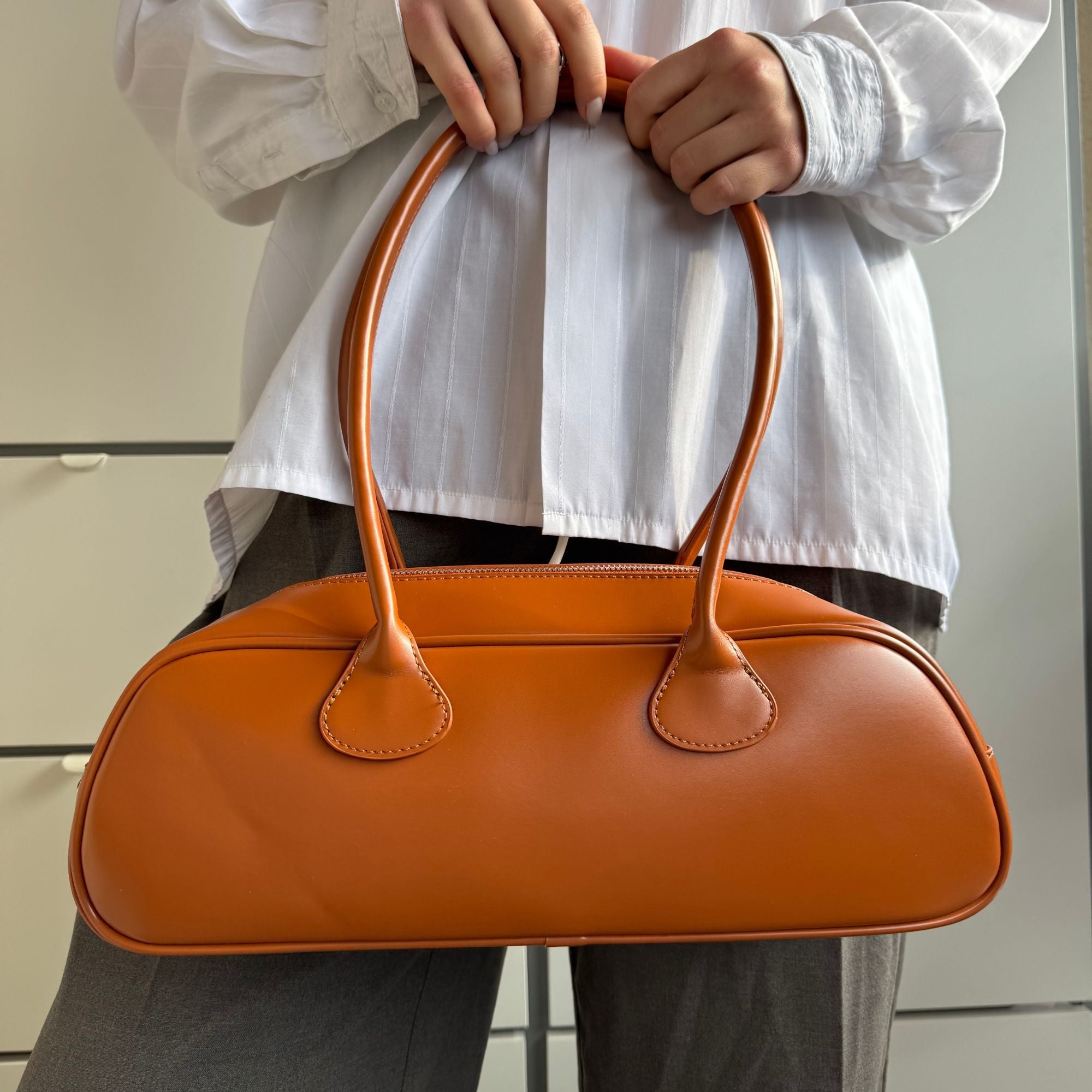 Vivienne Barrel Tasche Braun-Maison Doré
