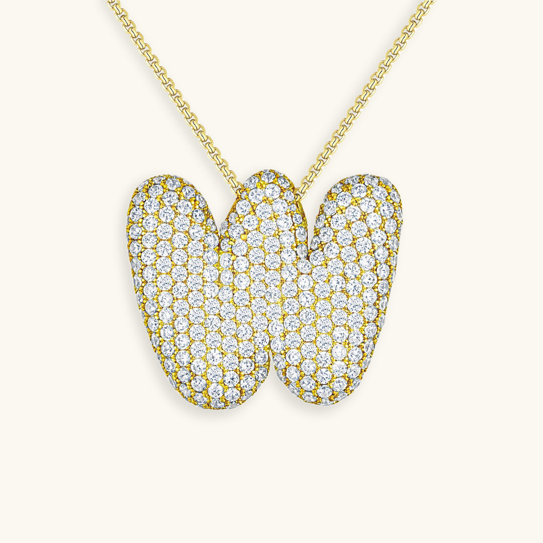 Bubbly Initial-Diamant-Halskette