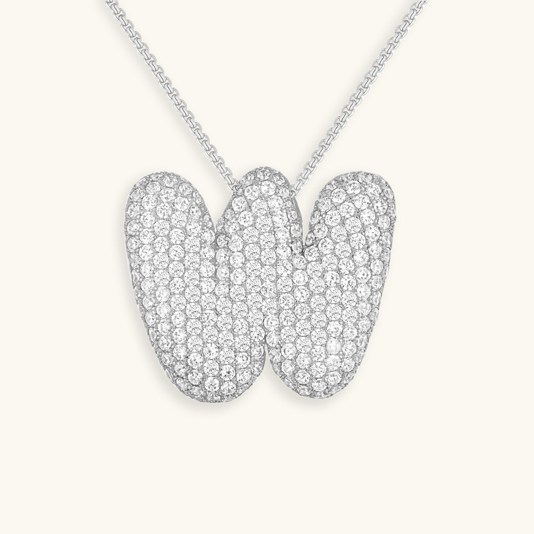 Bubbly Initial-Diamant-Halskette