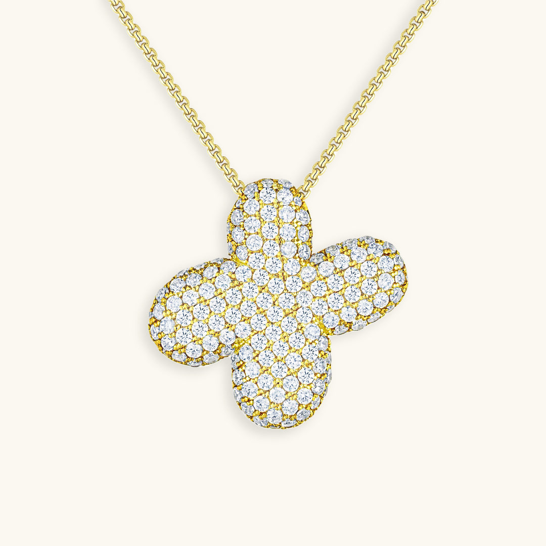 Bubbly Initial-Diamant-Halskette