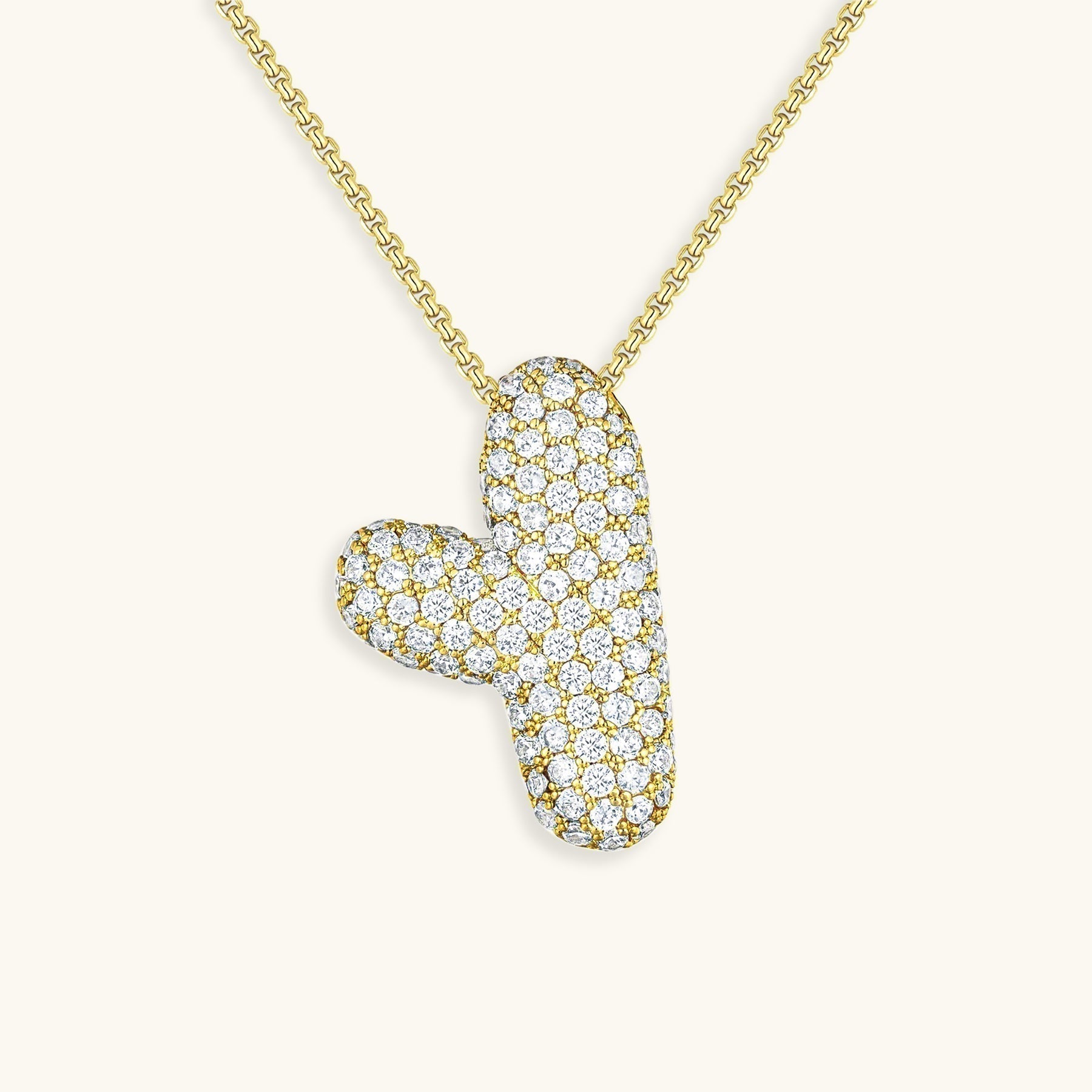 Bubbly Initial-Diamant-Halskette