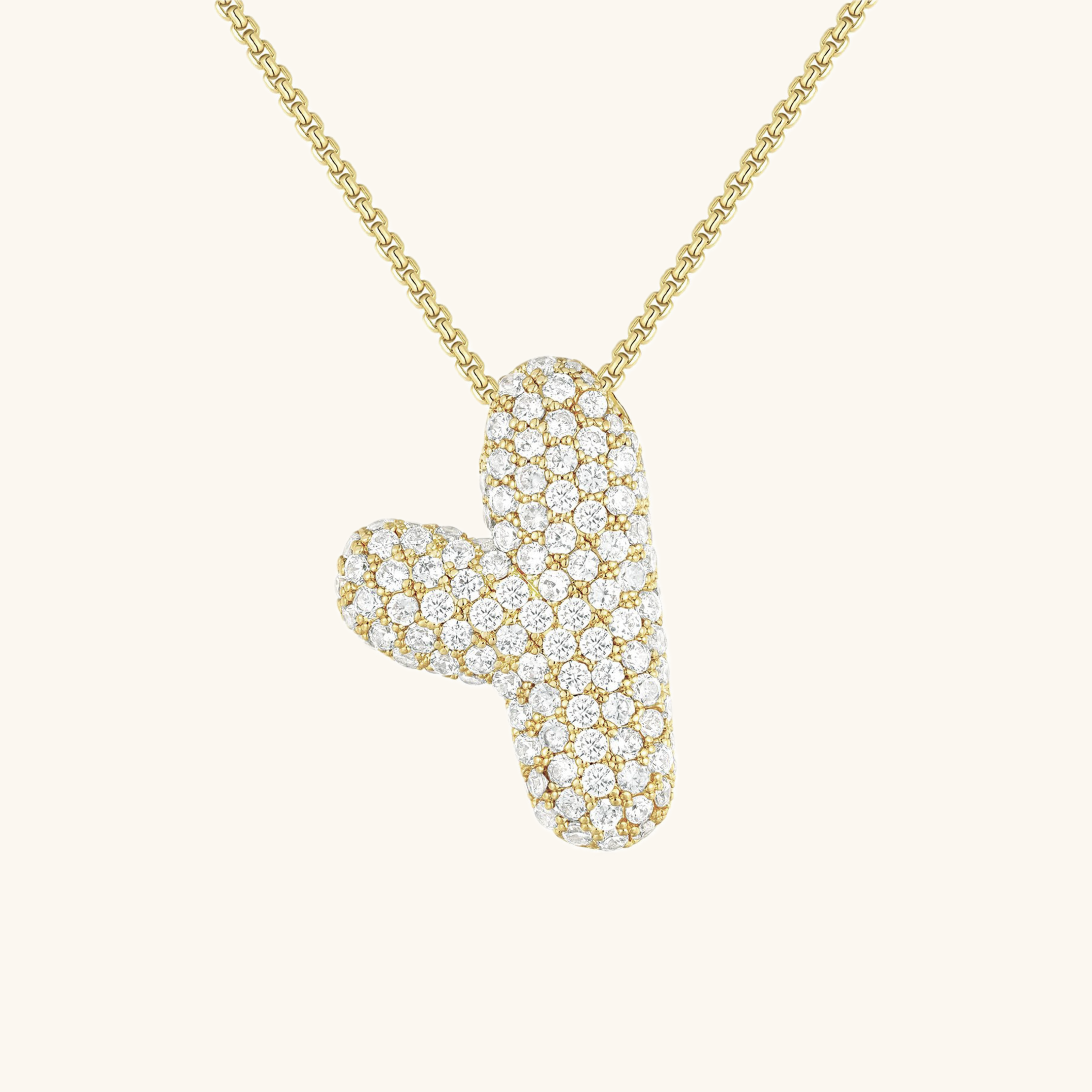 Bubbly Initial-Diamant-Halskette