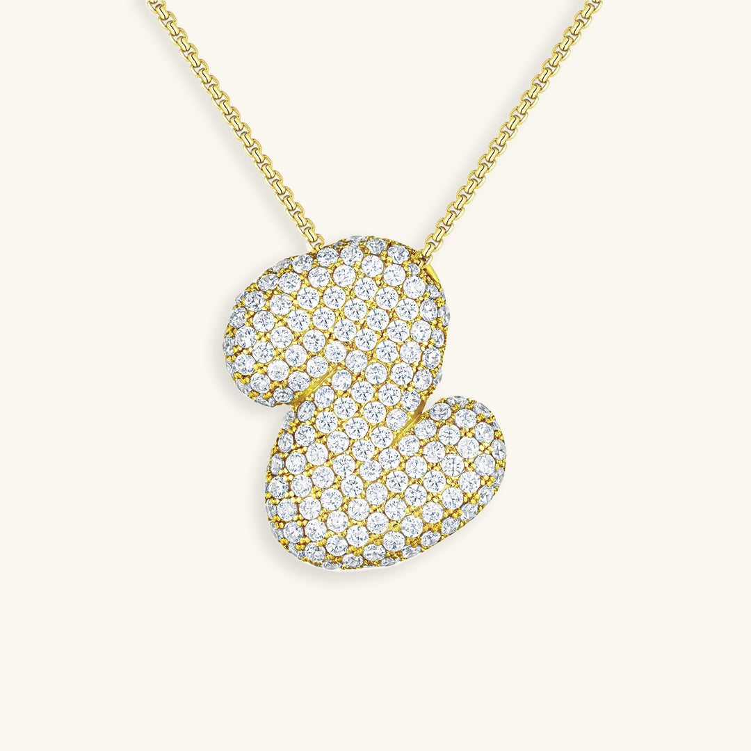 Bubbly Initial-Diamant-Halskette
