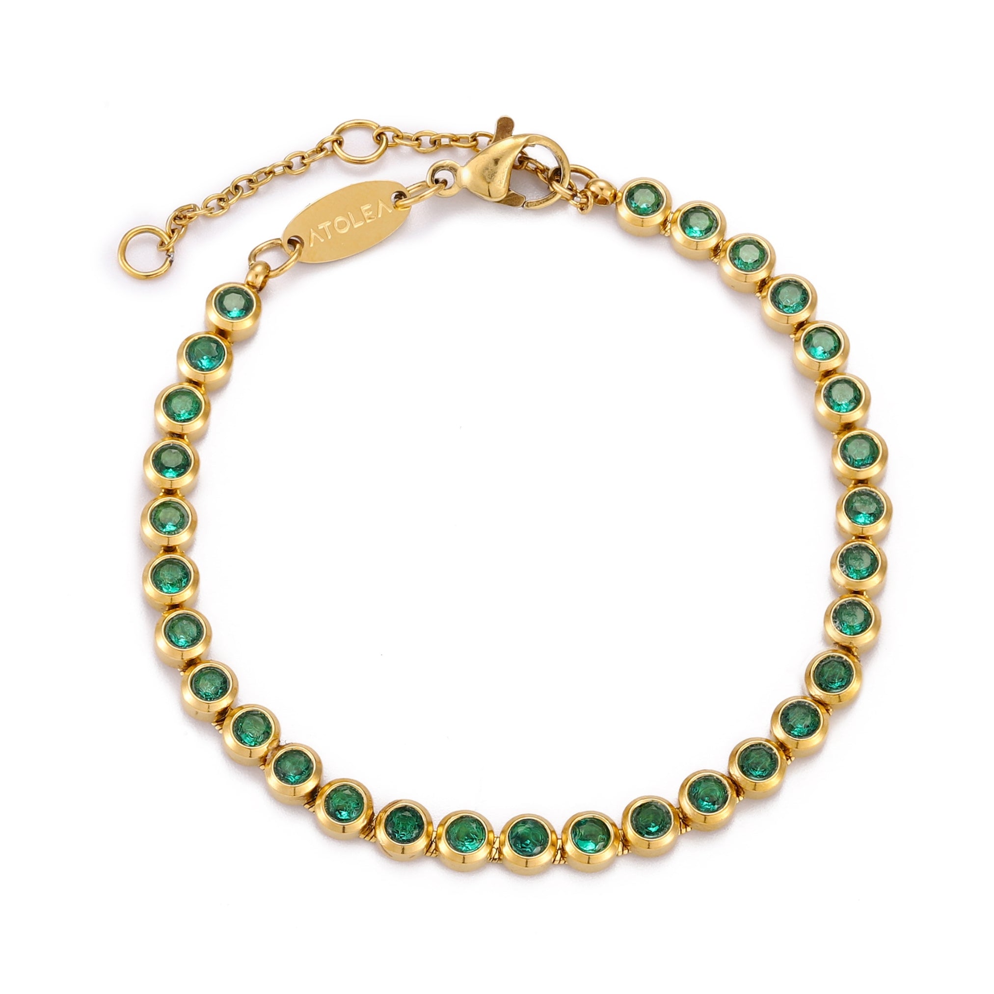 Grünes Tennisarmband