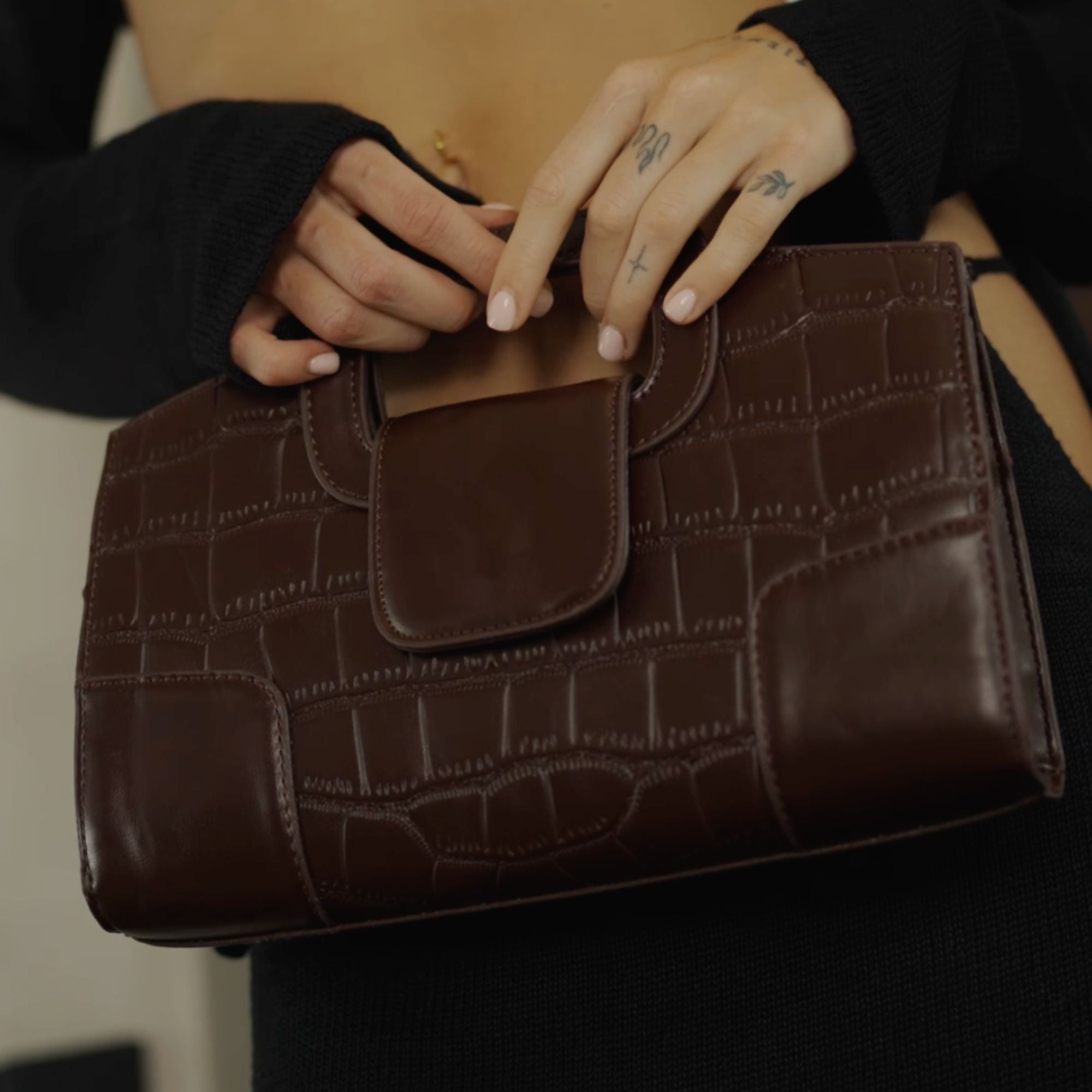 Colette Croc Mini Tasche Kaffee