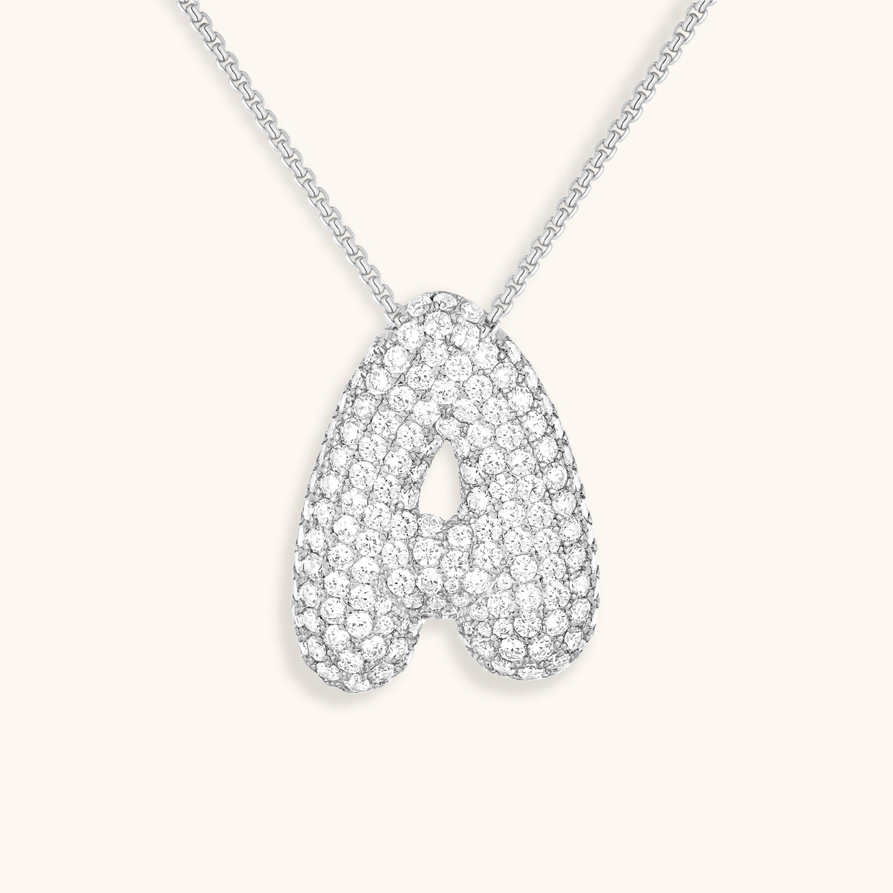 Bubbly Initial-Diamant-Halskette