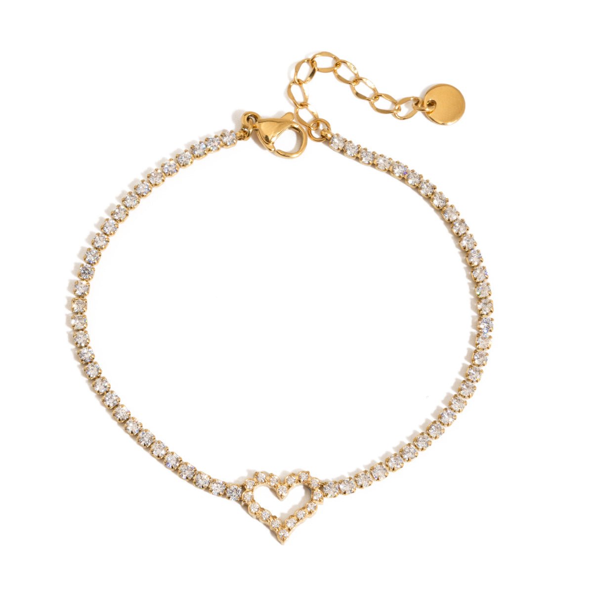 Heartelle Pavé Armband | 18K Gold-Maison Doré