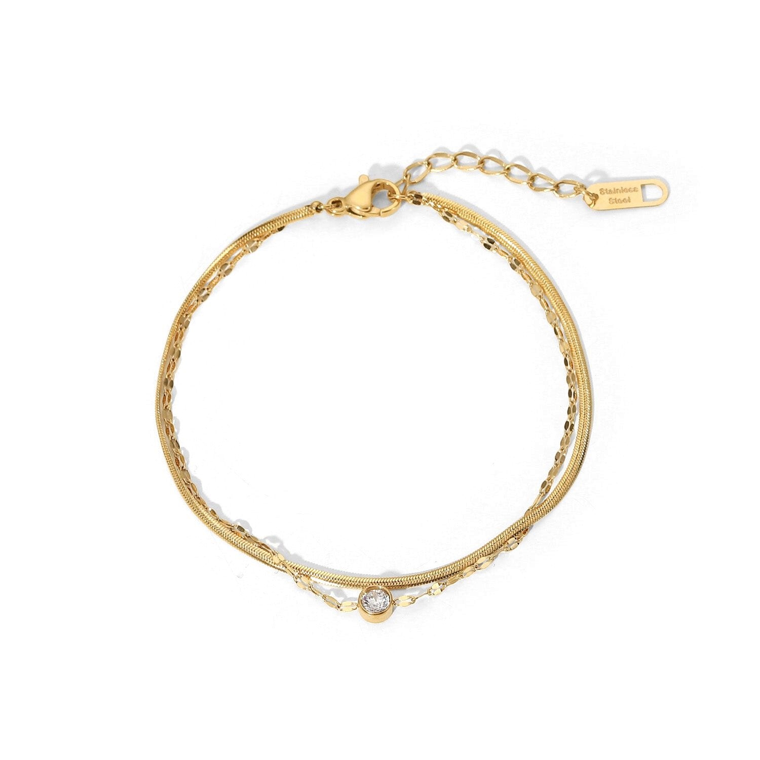 Lorena Doppelkette Armband 18K Gold-Maison Doré