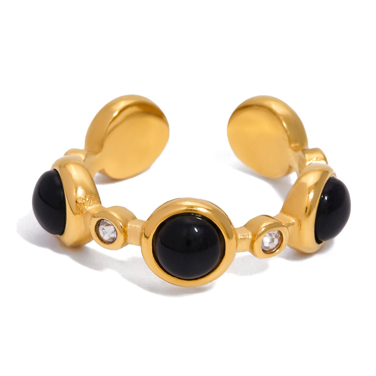 Ayana Schwarzer Manschettenring | 18K Gold-Maison Doré