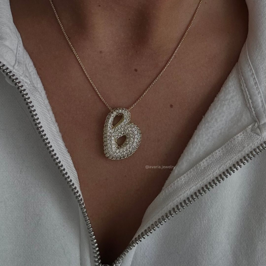 Bubbly Initial-Diamant-Halskette-Maison Doré